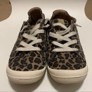 Cheetah print slip on shoes